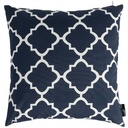 Decorative cushion 45x45x12 cm navy blue / white print