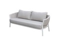 Sofá 3 plaza Attica aluminio blanco y textil gris claro