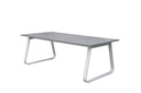 Babylon dining table 220x100 cm white aluminium and medium grey ceramic glass.
