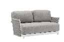 2 seater sofa Silai white aluminium white textile medium grey