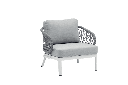 Butaca 1 plaza Isabela aluminio blanco textil gris claro