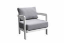 Sofá de 1 plaza Babylon aluminio blanco y textil gris medio