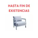 Sofá de 1 plaza Babylon aluminio blanco y textil gris medio