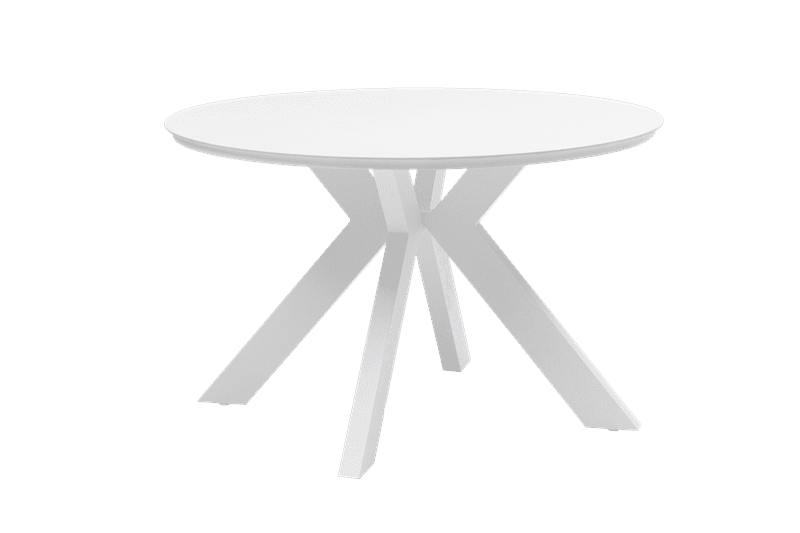 Mesa redonda Bais Ø 120x75 cm em alumínio branco com tampo em porcelana bege