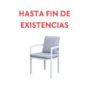Sillón de comedor Babylon aluminio blanco y textil gris medio