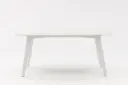 Mesa de jantar Nelayan 180x90 em alumínio branco com tampo em porcelana branca