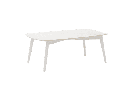 Mesa de jantar Nelayan 180x90 em alumínio branco com tampo em porcelana branca