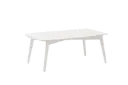 Table basse Nelayan 120x70  aluminium blanc plateau en grès cérame blanc