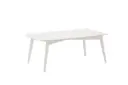 Table basse Nelayan 120x70  aluminium blanc plateau en grès cérame blanc