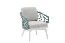 Sillón 1 plaza Nelayan aluminio blanco cuerda aqua