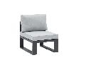 Niland extension module in anthracite aluminium and medium grey upholstery.