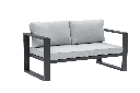 Sofa 2 plazas  Niland aluminio antracita y cojineria gris medio