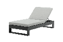 Niland sun lounger anthracite aluminium and medium grey cushions
