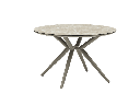 Mesa redonda Orick Ø 120 cm, alumínio taupe, vidro cerâmico bege.