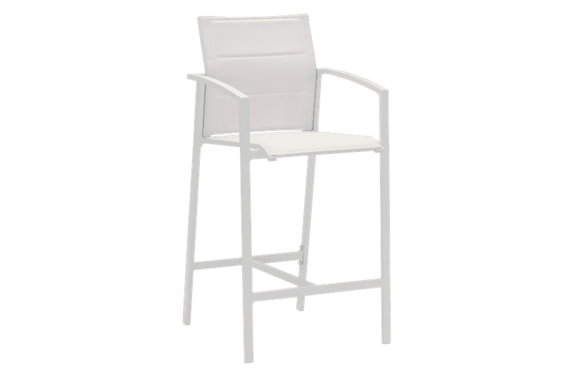 Sillon para barra de bar ORICK aluminio blanco y textil blanco