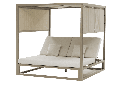 Edna daybed in taupe aluminium and beige fabric