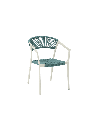 SILLA CON BRAZOS APPELTON ALUMINIO BLANCO  Y TRENZADO AQUA