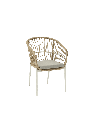 SILLA CON BRAZOS RICHMOND ALUMINIO BLANCO  Y TRENZADO NATURAL