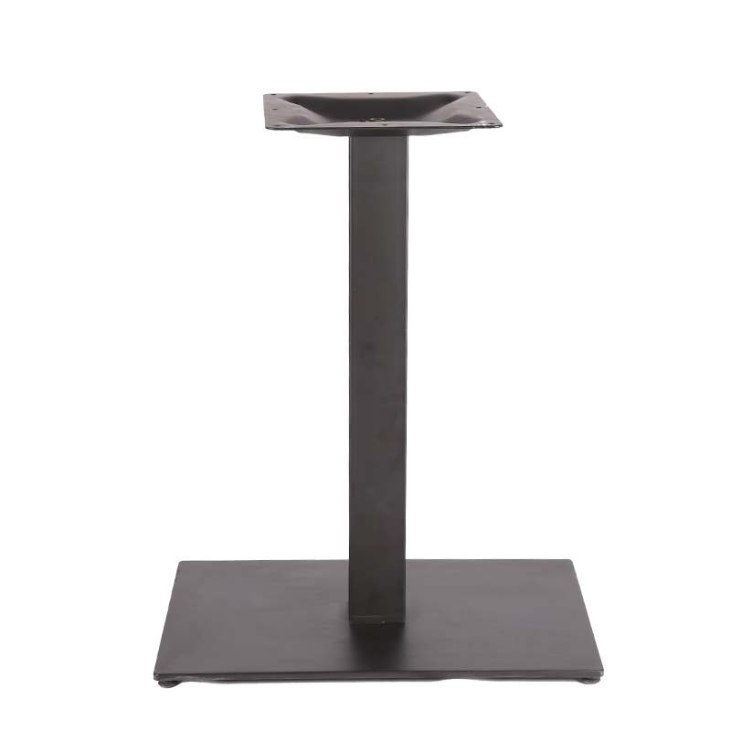 Rectangular table base, 60x40x72 cm, black color.