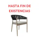 Sunset dining chair in wood-effect aluminium and anthracite rope