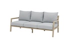 Harmony 3 seater sofa, wood effect aluminium and natural rope