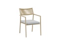 Harmony dining chair with wood effect aluminium and natural rope.
