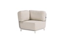 Carson corner module in white aluminium with beige fabric