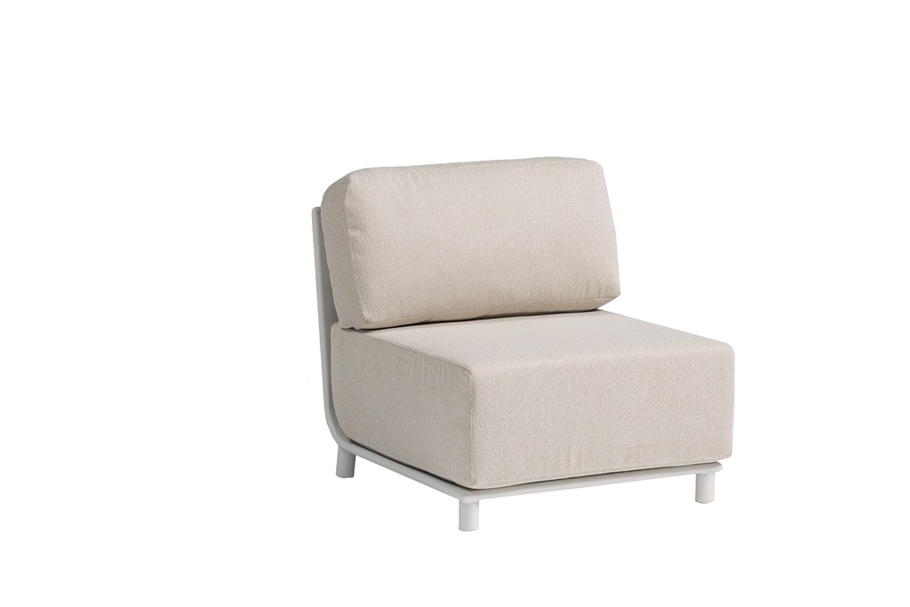 Carson extension module in white aluminium and beige fabric