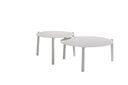 Conjunto de mesas de apoio Carson Ø 80 cm x 35 cm + Ø 60 cm x 42 cm em alumínio branco