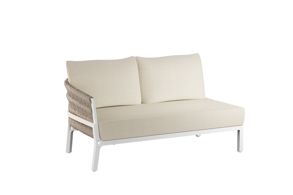 2-seater module Anmore left arm white aluminium left arm greige textile (VF)