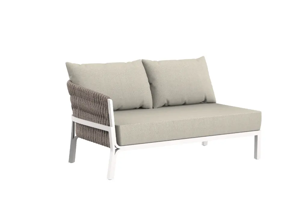 Module 2 places Anmore accoudoir gauche aluminium blanc accoudoir gauche textile grège (VF)