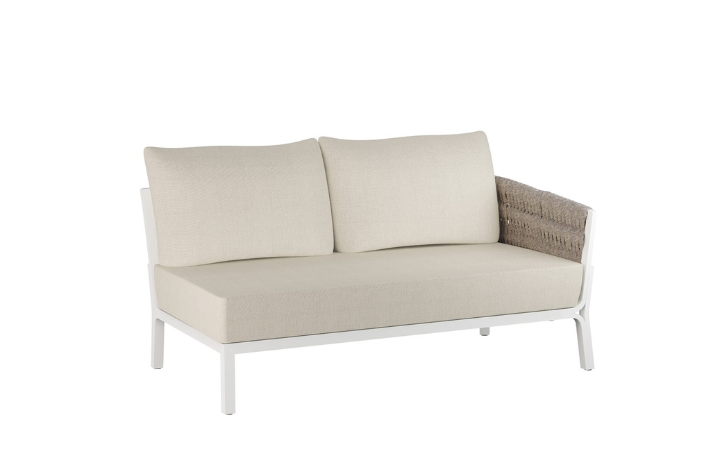 2-seater module Anmore right arm aluminium white textile greige textile (VF)