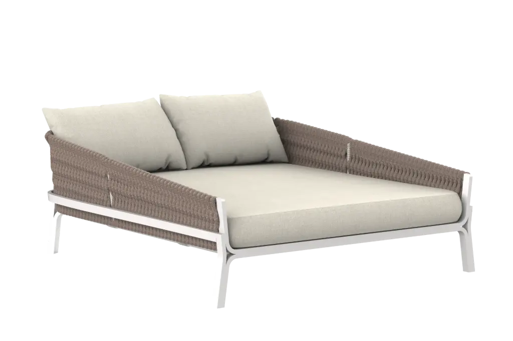 Daybed Anmore aluminio blanco textil  greige