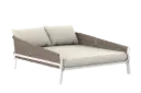 Lit de jour Anmore blanc aluminium blanc textile greige