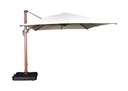 Guarda-sol retangular Igris 300x400 cm com suporte lateral e base recarregável de 150 kg.