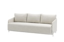 Corfu 3-seater sofa in white aluminium and beige fabric.