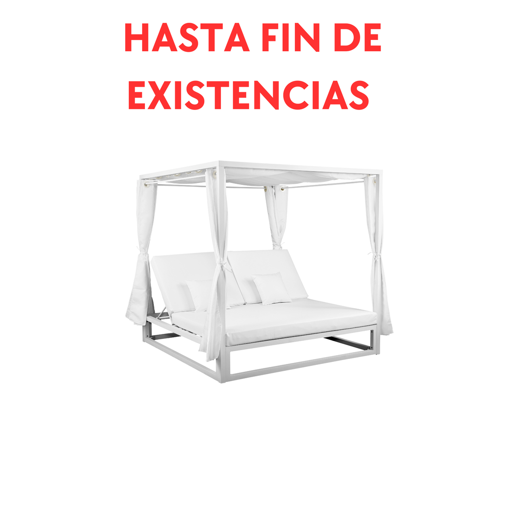 Daybed Mabie Aluminio y tejido náutico blanco