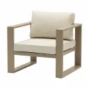 Sofá 1 plaza Niland aluminio taupe y cojinería Beige