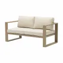 Sofá 2 plazas Niland aluminio taupe y cojinería Beige