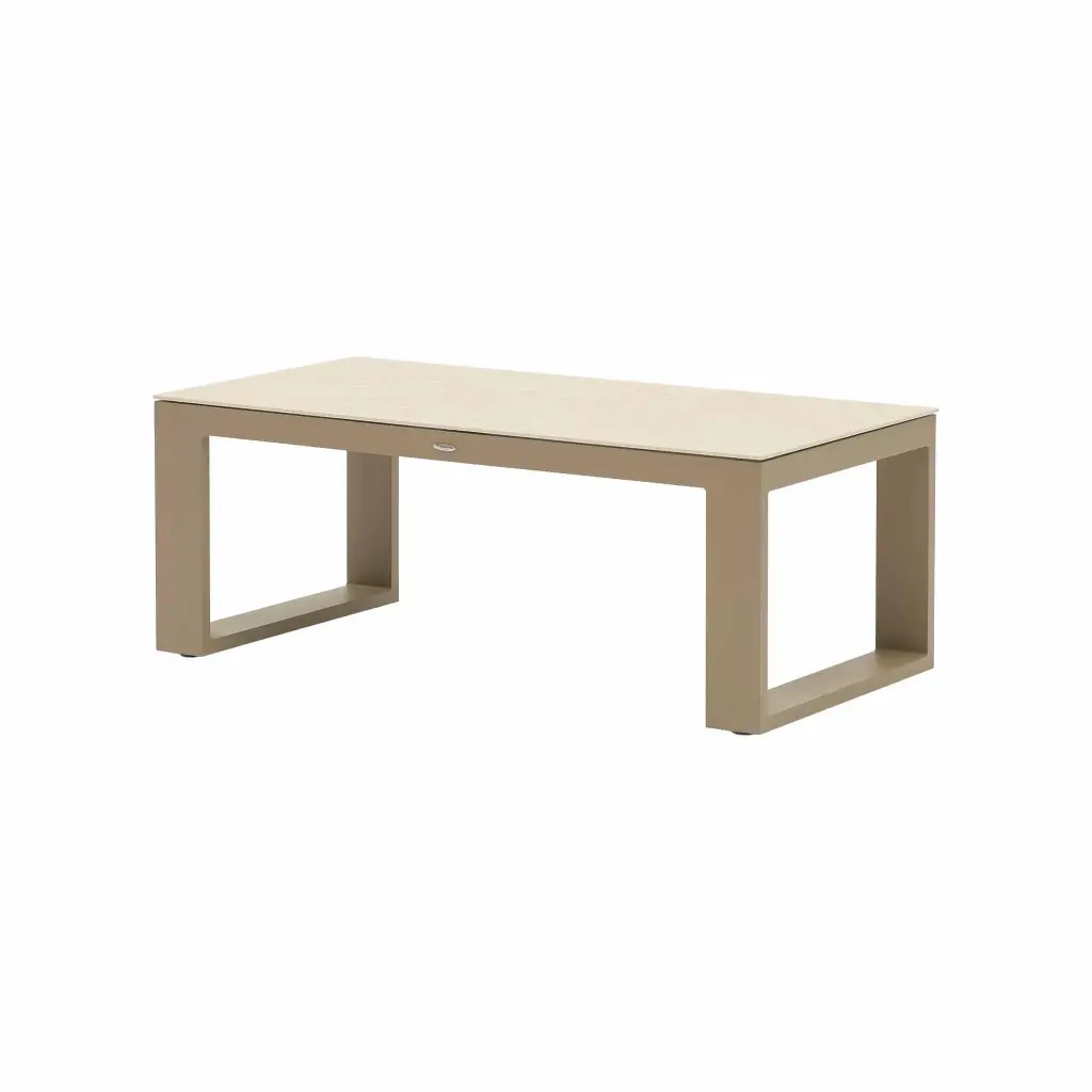Mesa de centro Niland aluminio taupe y porcelanico beige