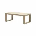 Mesa de centro Niland aluminio taupe y porcelanico beige