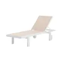 Tumbona Lyngen aluminio blanco y textilene taupe