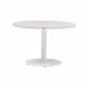 Mesa redonda Zermatt Ø120cm aluminio blanco y top porcelanico barroc sand