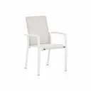 Sillon de comedor Syme aluminio blanco y textilene gris claro