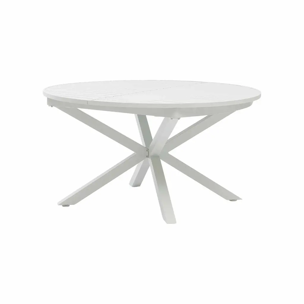 Mesa redonda extensible Hanoi Ø140/200cm aluminio blanco