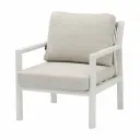 Butaca 1 plaza Nowra Aluminio blanco, cuerda natural y tapiceria Beige 