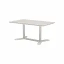 Mesa de centro Alta Nowra 140x80x65cm aluminio blanco y top porcelanico  Barroc-Cave