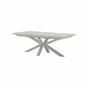 Mesa rectangular Narvik 100x205/265cm aluminio blanco y top Barroc-cave.