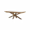 Mesa rectangular Narvik 100x205/265cm aluminio H.T. Natural teak y top Barroc-cave.