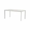 Mesa rectangular Syme 160x90cm aluminio blanco y top Barroc-cave 